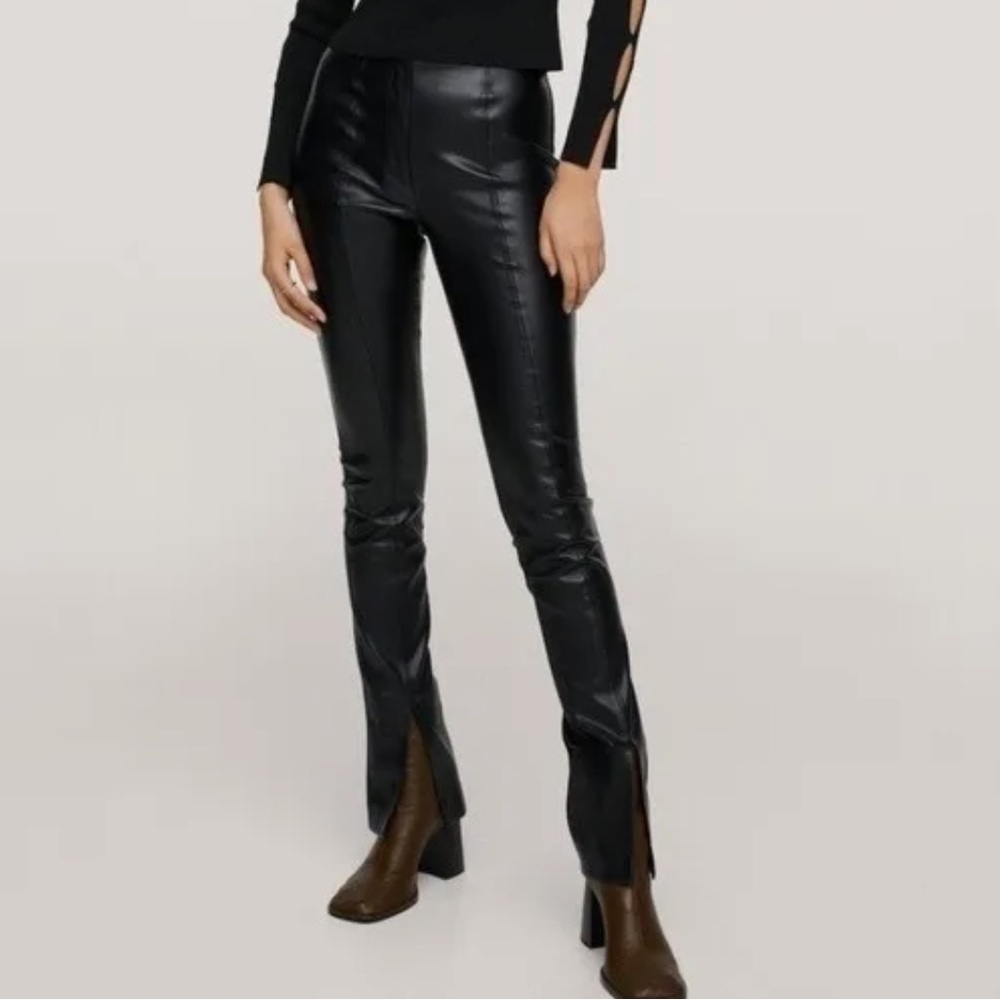 NWT Mango Leather Flare Legging